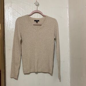 Beige V-Neck Sweater